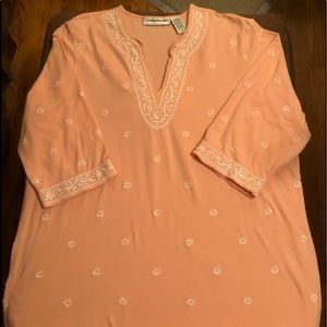 2 tops peach/1x  yellow cold shoulder 2x